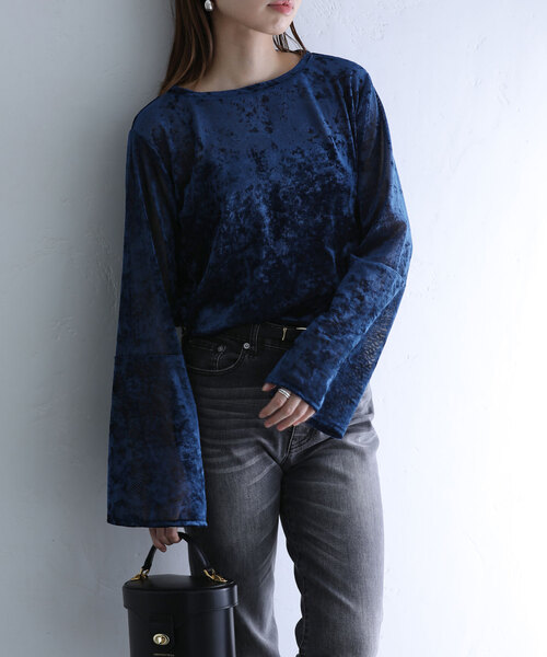 「La TOTALITE」 長袖カットソー FREE グレー レディース_画像2