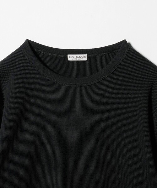 【ビアズリー】未使用 BA 刺繍 ハイゲージ カットソー Ｔシャツ ロンＴ 黒 BEAUTY＆YOUTH UNITED ARROWS tシャツ ハイゲージ ガスコットン