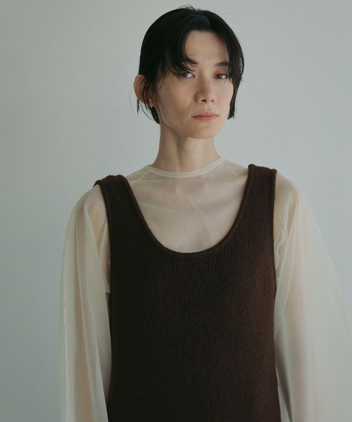 「anuke」 ニットワンピース 38inch ブラウン レディース_画像3