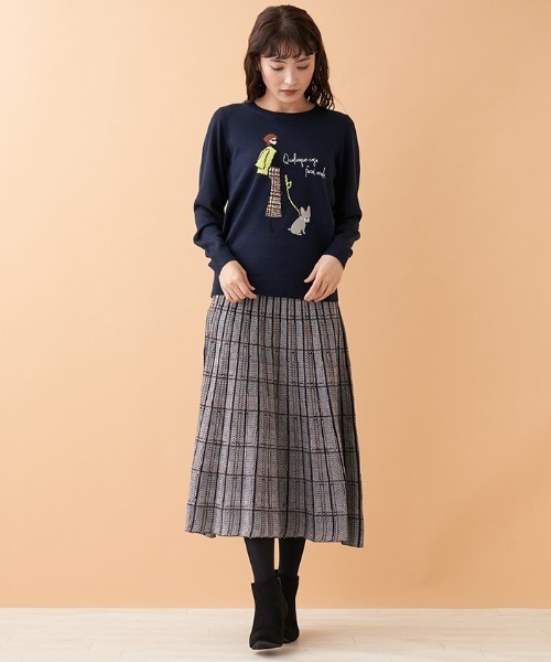 「en recre」 長袖ニット 2 オレンジ レディース_画像5