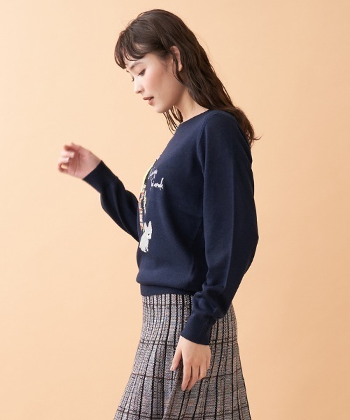 「en recre」 長袖ニット 2 オレンジ レディース_画像7