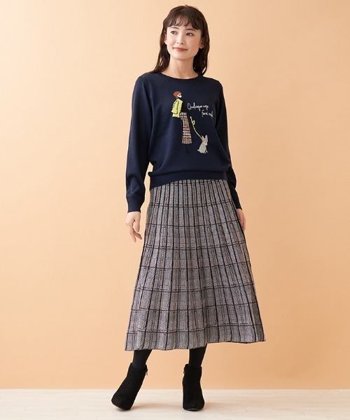 「en recre」 長袖ニット 2 オレンジ レディース_画像8