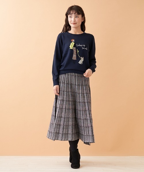 「en recre」 長袖ニット 2 オレンジ レディース_画像9