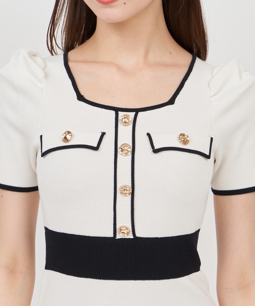 「ROYAL PARTY」 半袖ワンピース FREE ネイビー レディース_画像3