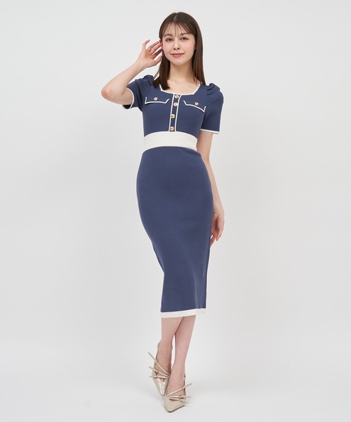 「ROYAL PARTY」 半袖ワンピース FREE ネイビー レディース_画像9