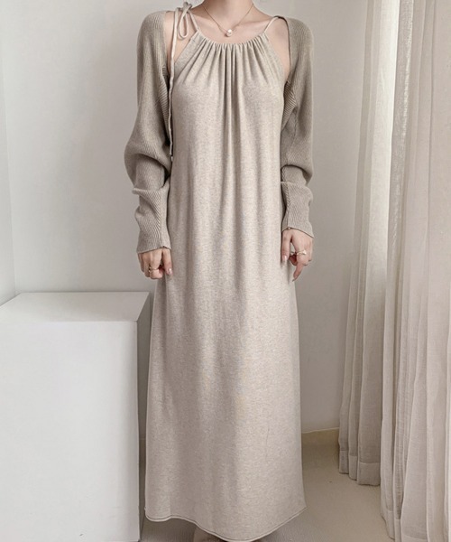 「Miniministore」 ニットワンピース フリー ベージュ レディース_画像6