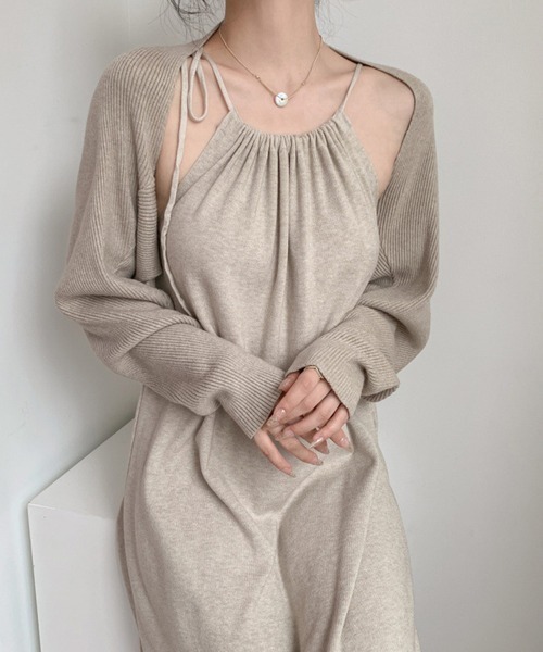 「Miniministore」 ニットワンピース フリー ベージュ レディース_画像7