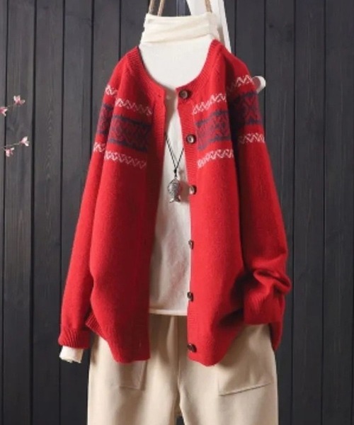CADBURY（キャドバリー） カーディガン ノルディック柄ニット