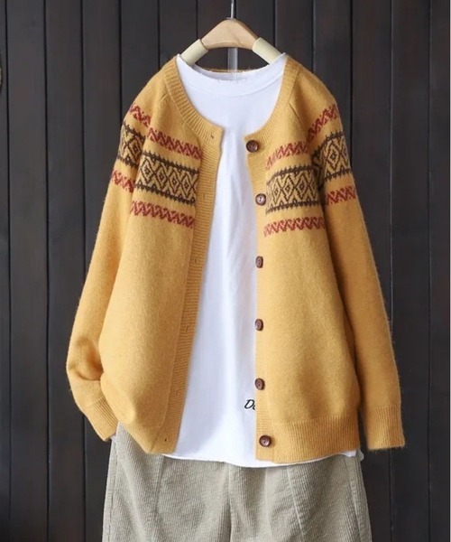 CADBURY（キャドバリー） カーディガン ノルディック柄ニット