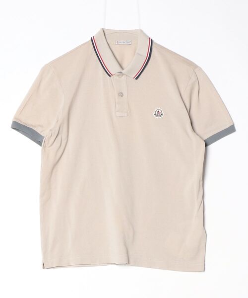 美品 モンクレール コットン 半袖ポロシャツ L 半袖トップス 国内正規 MONCLER（モンクレール） 半袖ポロシャツ - ベージュ メンズ