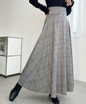 ロング スカート ハイウエストボリュームフレア...の詳細画像1