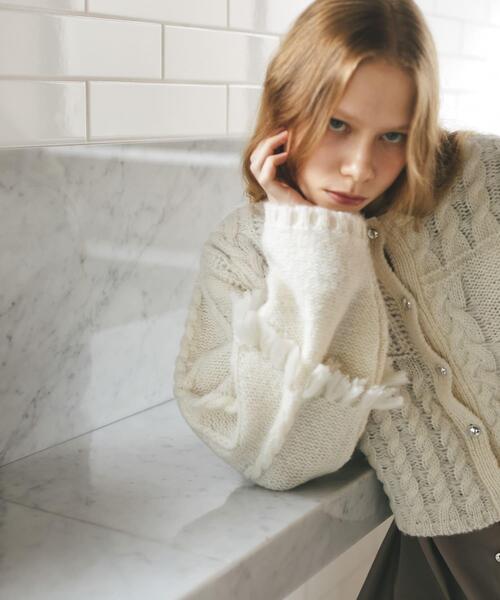 SENSE OF PLACE by URBAN RESEARCH カーディガン パッチワークケーブル