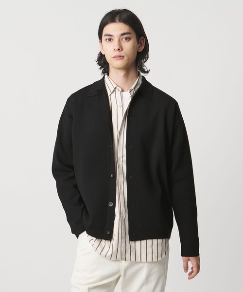 united arrows カシミヤ ハイゲージニット ポロカーディガン UNITED