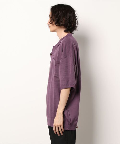 「JUGLANS」 「Revo.」半袖ニット L グレー メンズ_画像2