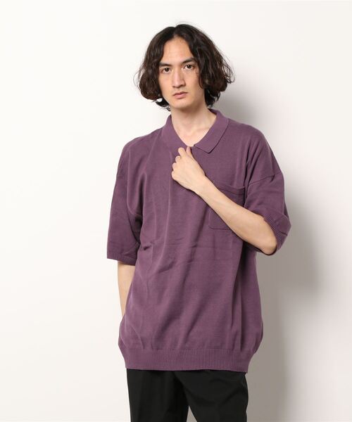 「JUGLANS」 「Revo.」半袖ニット L グレー メンズ_画像4