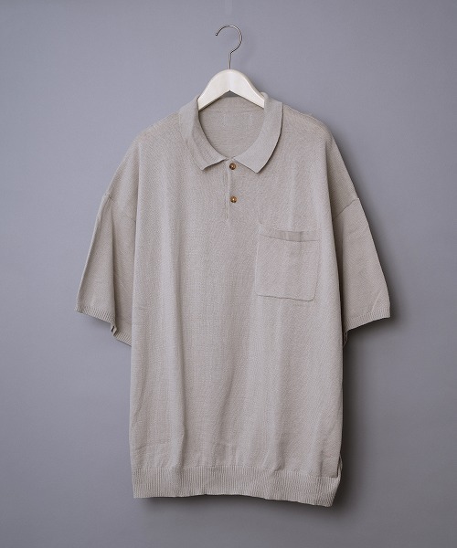 「JUGLANS」 「Revo.」半袖ニット L グレー メンズ_画像7