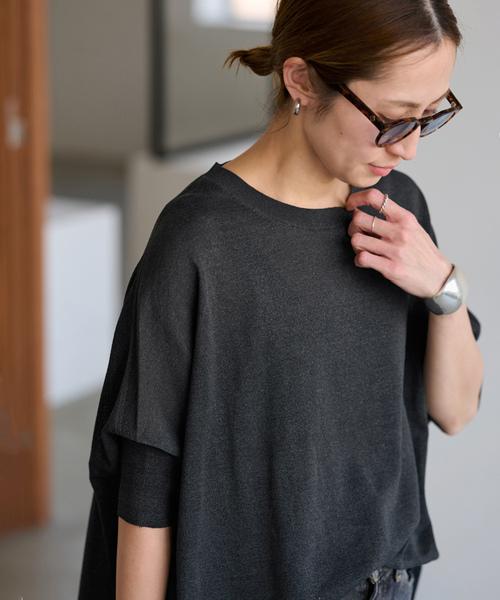 「FRAMeWORK」 7分袖ニット FREE ネイビー レディース_画像8