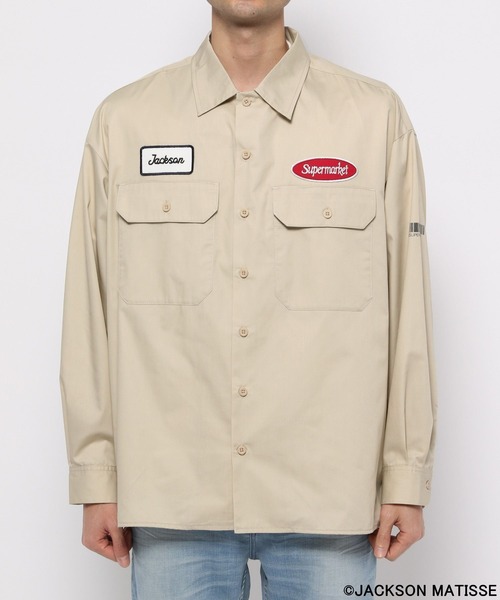 「JACKSON MATISSE」 長袖シャツ LARGE ベージュ メンズ_画像5