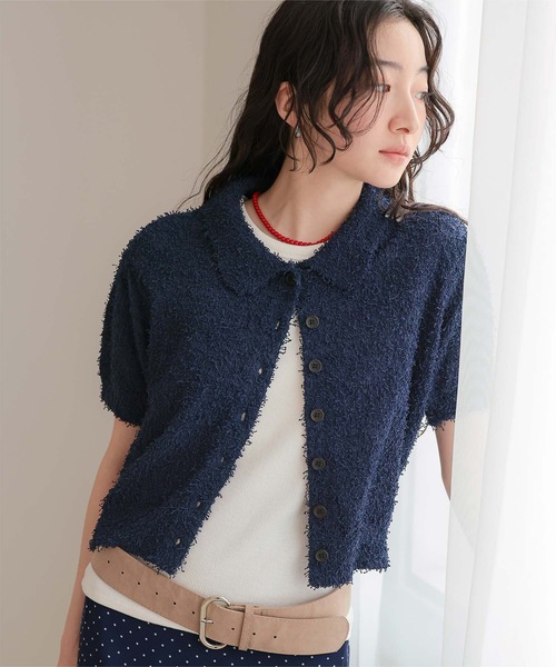 miette（ミエット） ニット セーター 襟付きファンシーヤーン半袖
