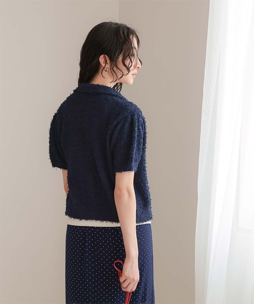 miette（ミエット） ニット セーター 襟付きファンシーヤーン半袖