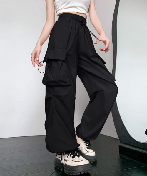 「Riff」 カーゴパンツ M ブラック レディース_画像2