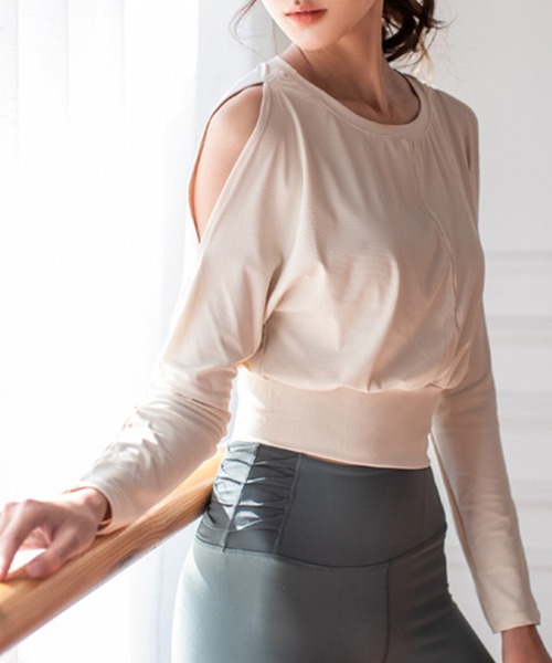 「HYSSHOP」 長袖カットソー M グレー レディース_画像2