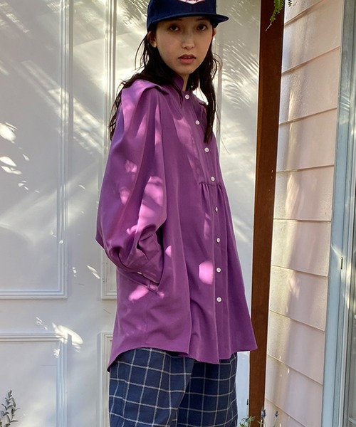 「AVIE」 シャツワンピース 38 パープル レディース_画像4