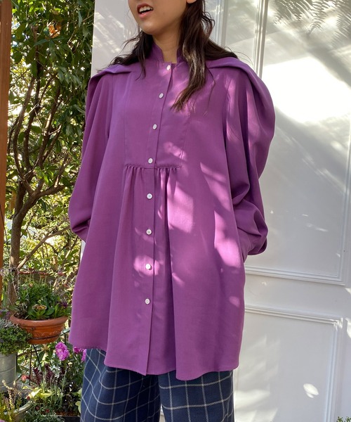「AVIE」 シャツワンピース 38 パープル レディース_画像5