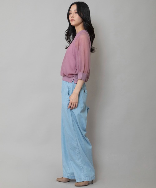 「Munich」 7分袖ニット FREE グレー レディース_画像6