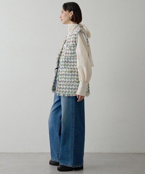 Whim Gazette（ウィム ガゼット） ベスト ジレ LINTONフリンジジレ