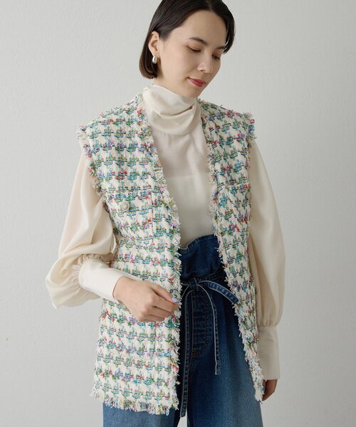 Whim Gazette（ウィム ガゼット） ベスト ジレ LINTONフリンジジレ