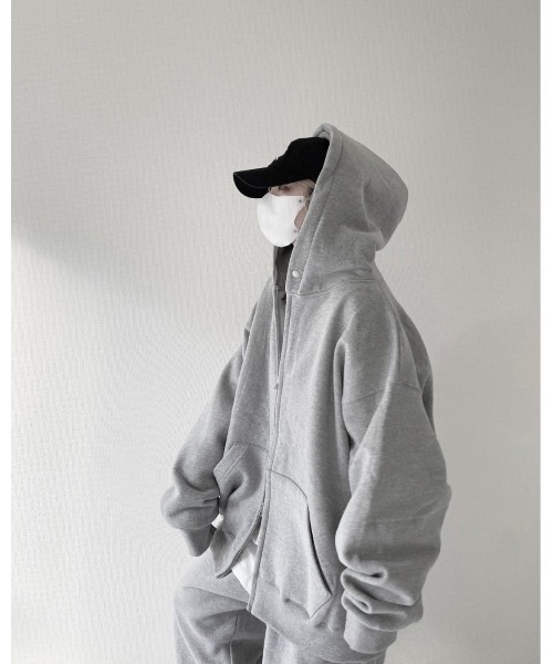 「YACA」 ジップアップパーカー FREE グレー レディース_画像9