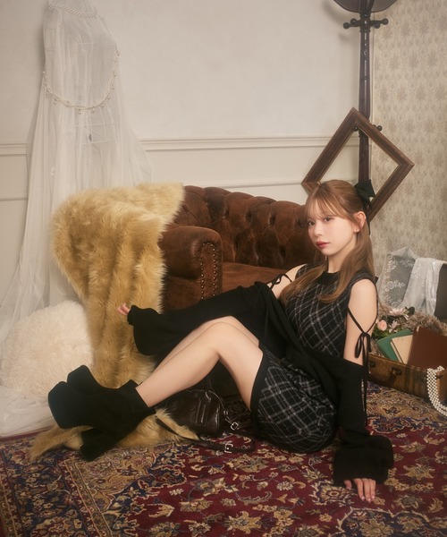 「apres jour」 ノースリーブワンピース MEDIUM ブラック系その他 レディース_画像4