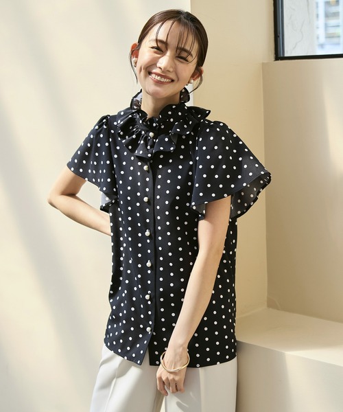 「RUIRUE BOUTIQUE」 半袖ブラウス L グレー レディース_画像3