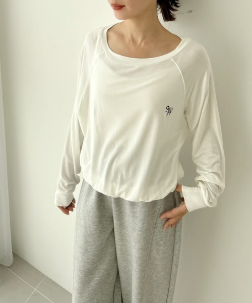 SNIDEL HOME パジャマ ルームウェア ワンポイントルーズカットソー
