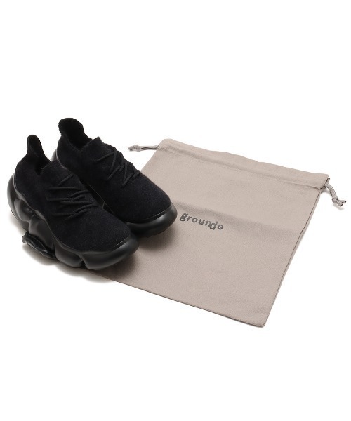 「grounds」 ローカットスニーカー 25.0cm ブラック レディース_画像8