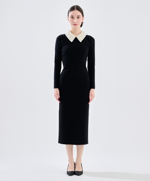 「JENNE」 ニットワンピース MEDIUM ブラウン レディースの画像