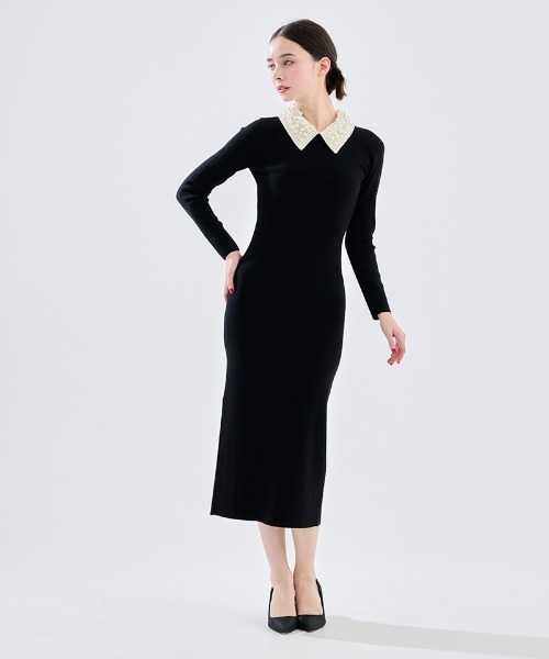 「JENNE」 ニットワンピース MEDIUM ブラウン レディースの画像