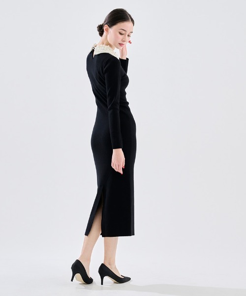 「JENNE」 ニットワンピース MEDIUM ブラウン レディースの画像