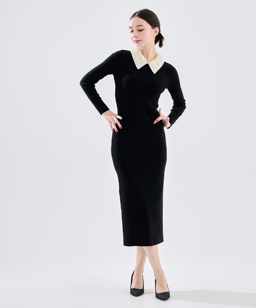 「JENNE」 ニットワンピース MEDIUM ブラウン レディースの画像
