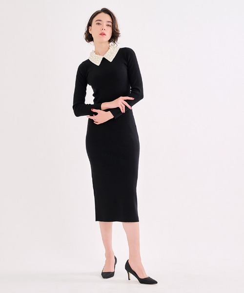 「JENNE」 ニットワンピース MEDIUM ブラウン レディースの画像