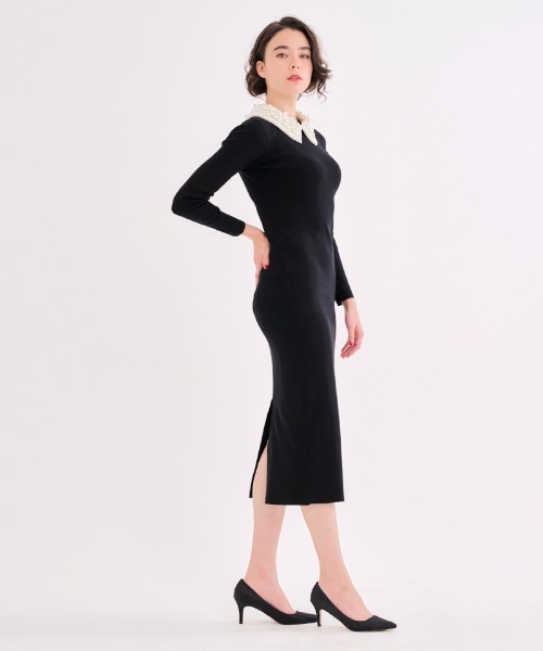 「JENNE」 ニットワンピース MEDIUM ブラウン レディースの画像