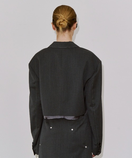 ジャケット テーラードジャケット CUTOFF OVER JACKET/カットオフオーバージャケット レディースの画像