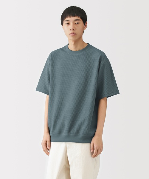 無印良品（MUJI） tシャツ 紳士 UVカット乾きやすいワッフルクルー