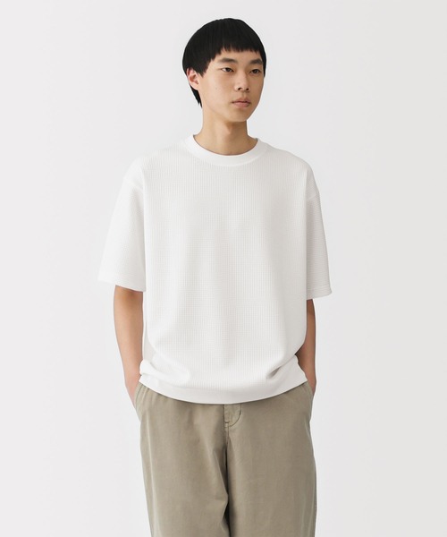 無印良品（MUJI） tシャツ 紳士 UVカット乾きやすいワッフルクルー