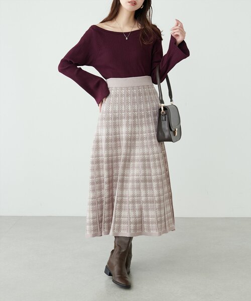 「natural couture」 フレアスカート FREE モカ レディース_画像3