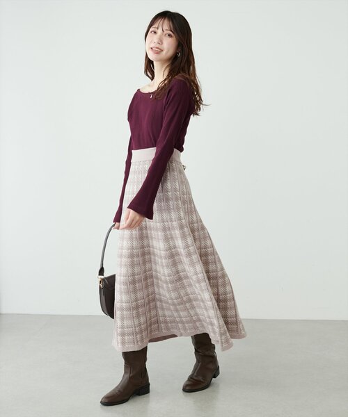 「natural couture」 フレアスカート FREE モカ レディース_画像4