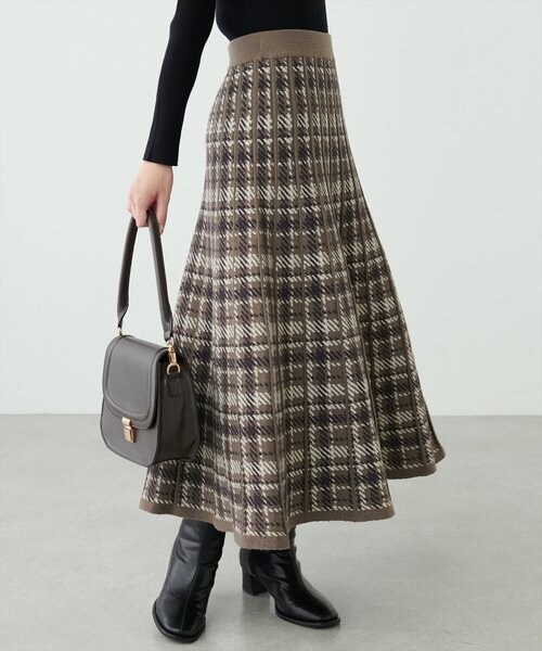 「natural couture」 フレアスカート FREE モカ レディース_画像6