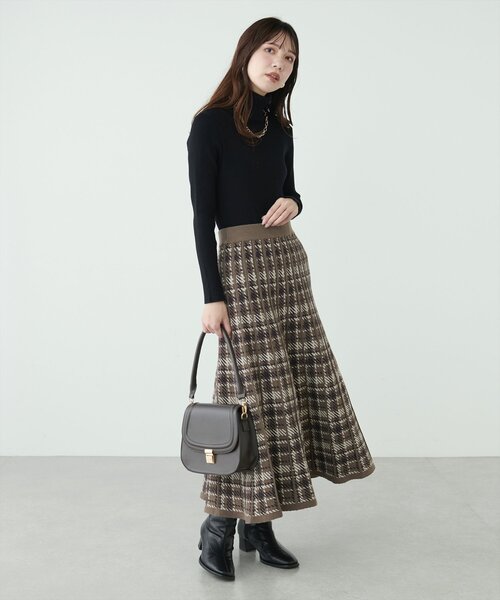 「natural couture」 フレアスカート FREE モカ レディース_画像8