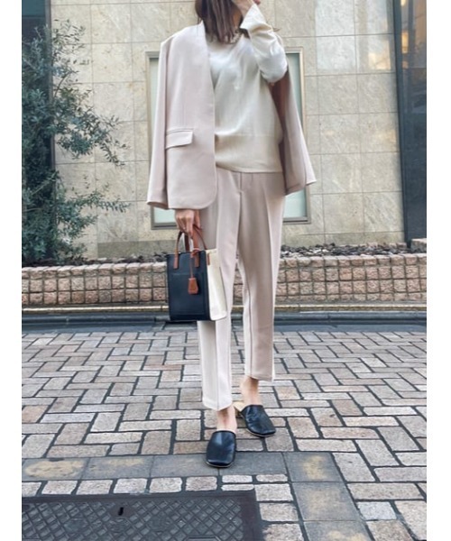 「crie conforto」 ノーカラージャケット MEDIUM グレイッシュベージュ レディース_画像8